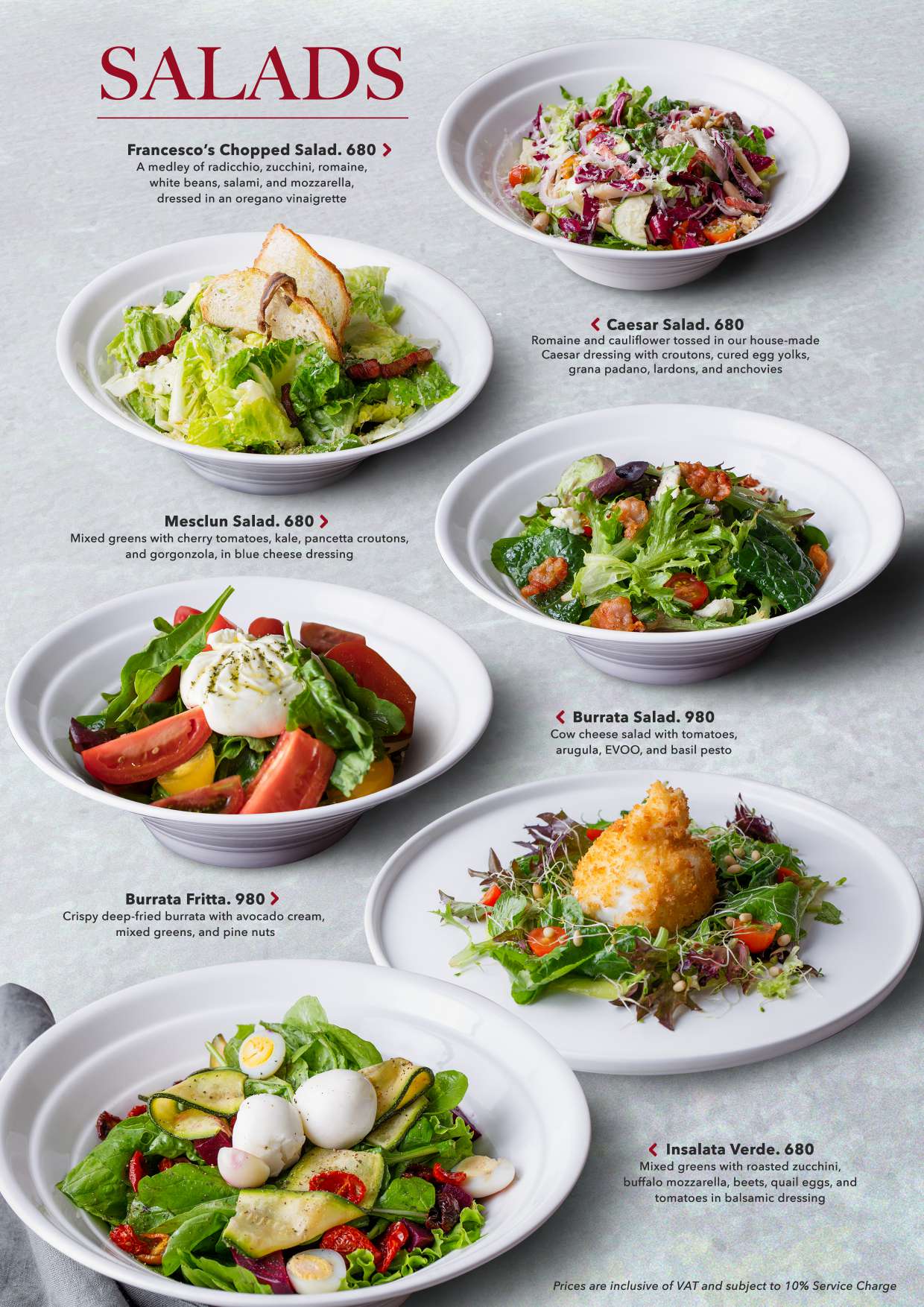 Salads selection